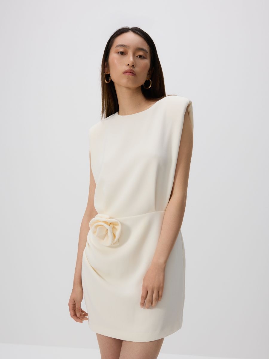 LADIES` DRESS - crem - RESERVED