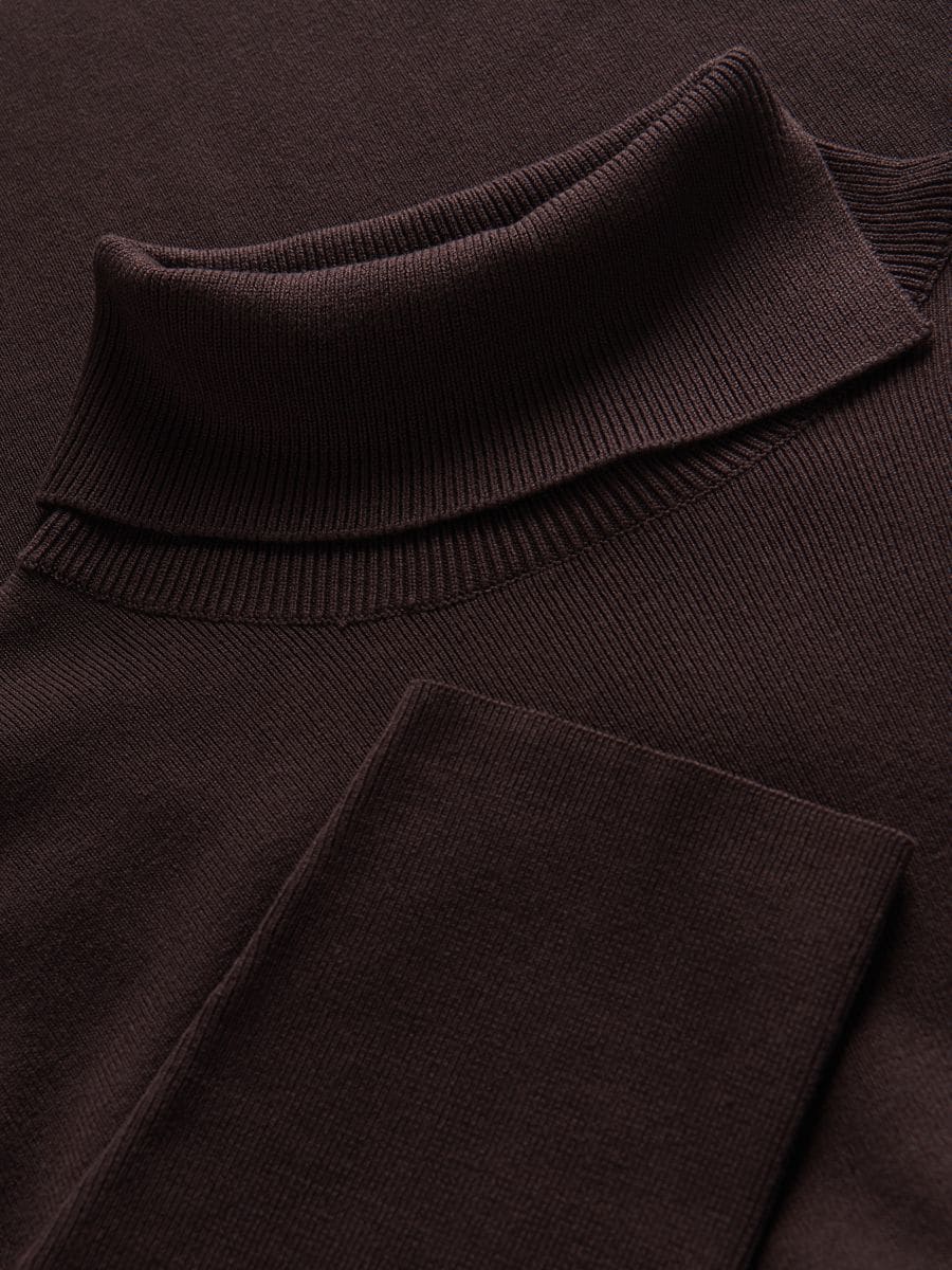 Viscose rich turtleneck - maroon - RESERVED - 2