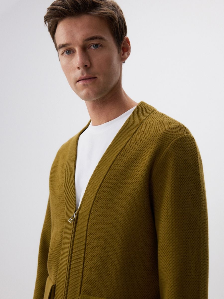 Wool blend cardigan - light olive - RESERVED - 6