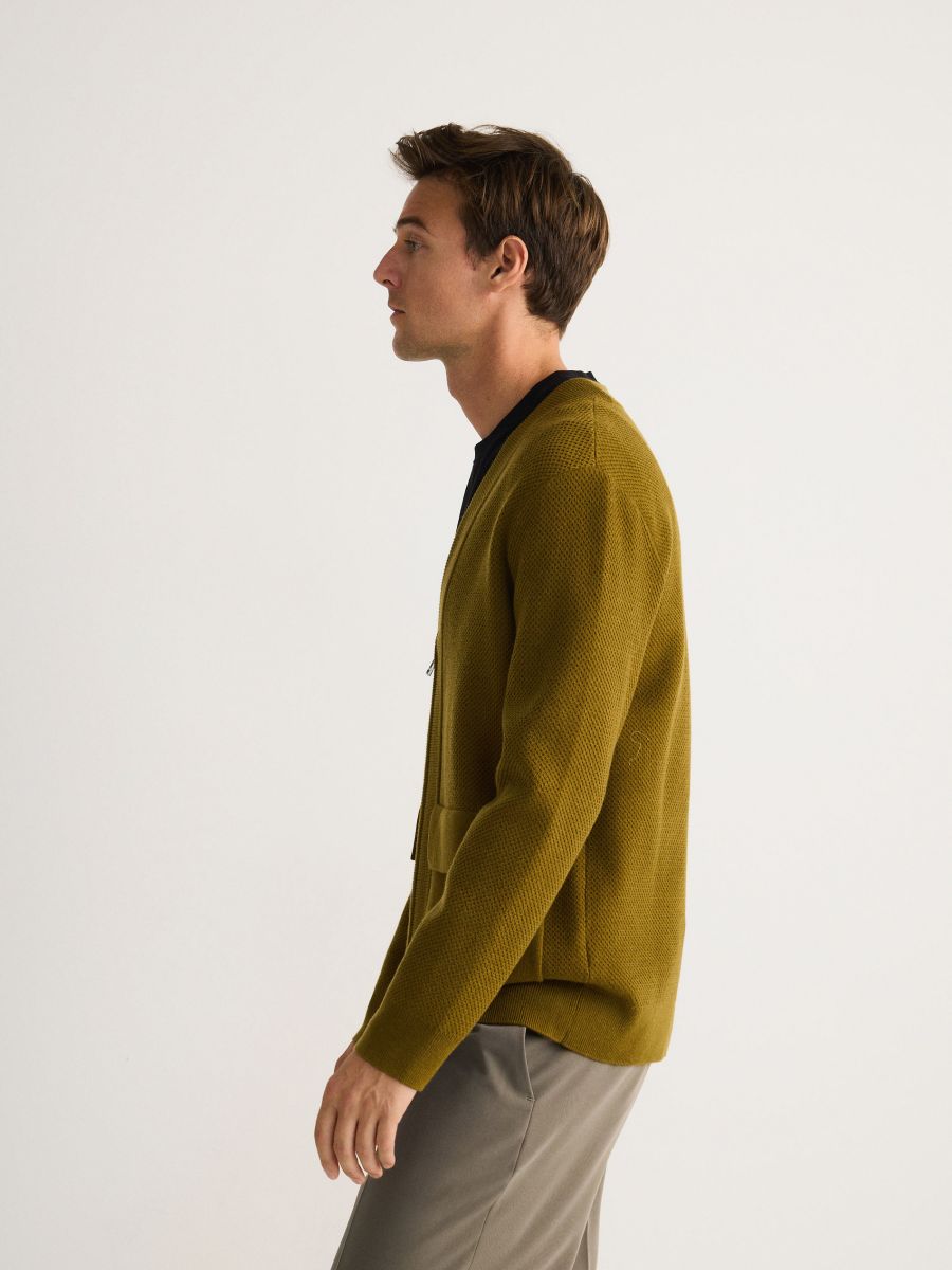Wool blend cardigan - light olive - RESERVED - 4