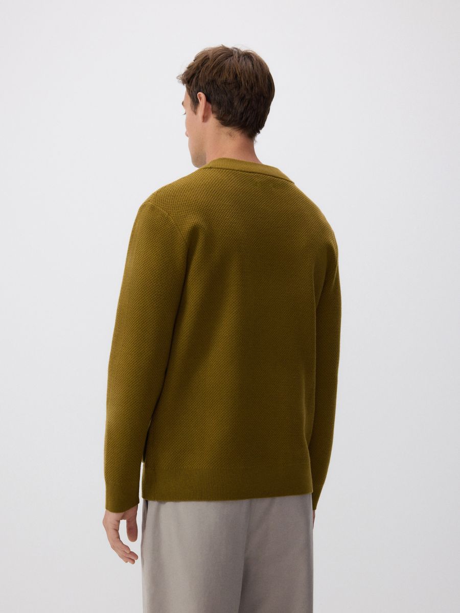Wool blend cardigan - light olive - RESERVED - 7