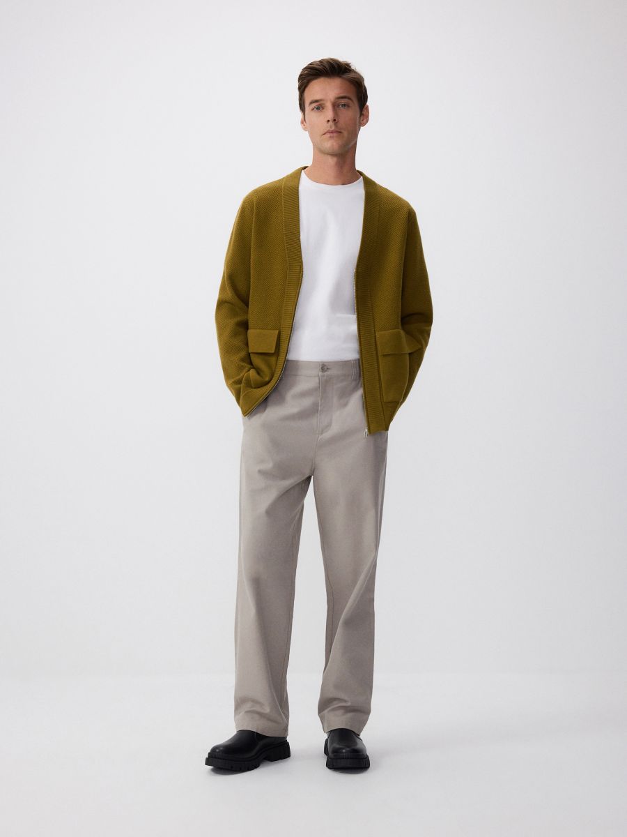 Wool blend cardigan - light olive - RESERVED - 9