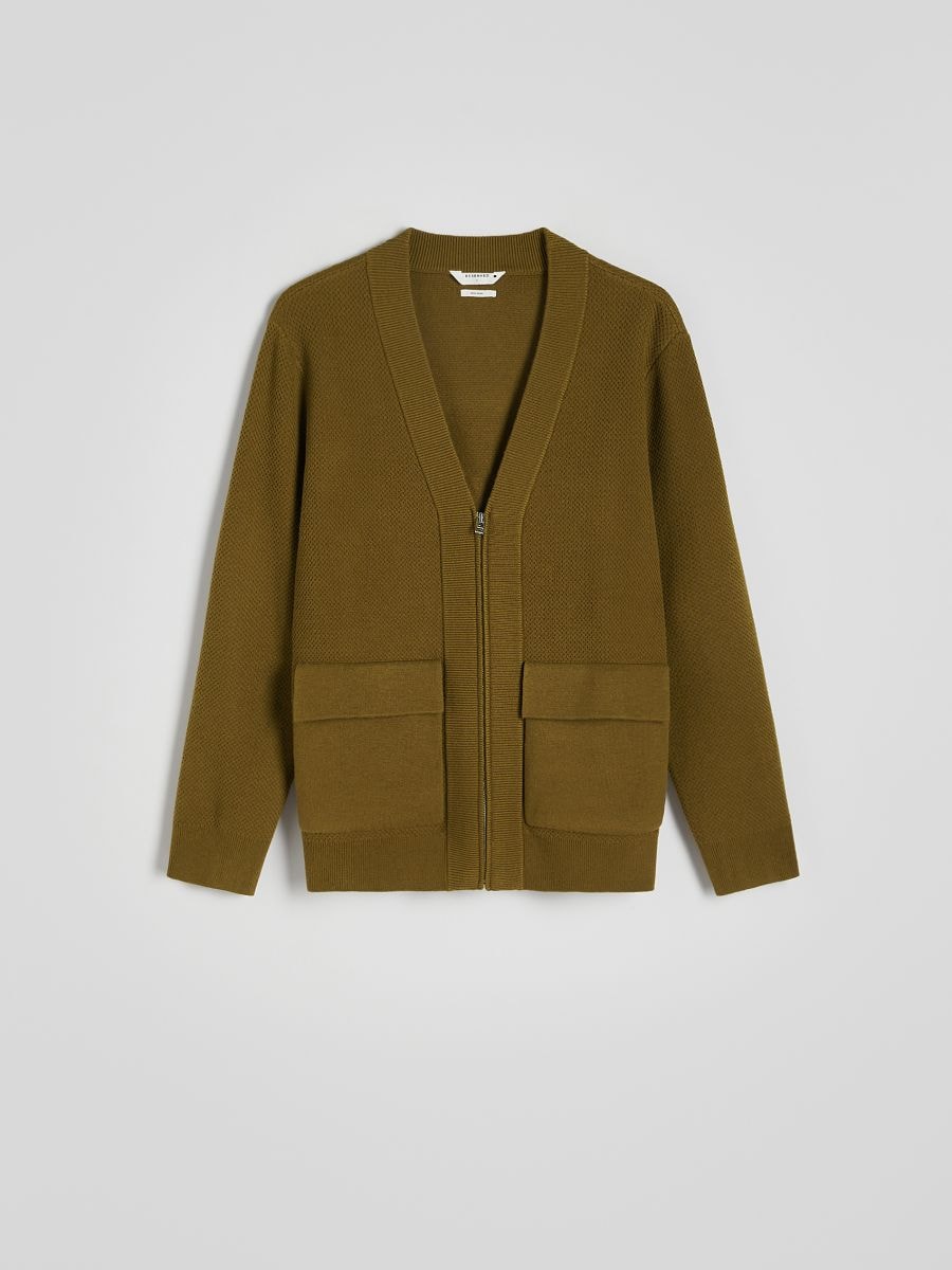 Wool blend cardigan - light olive - RESERVED - 10