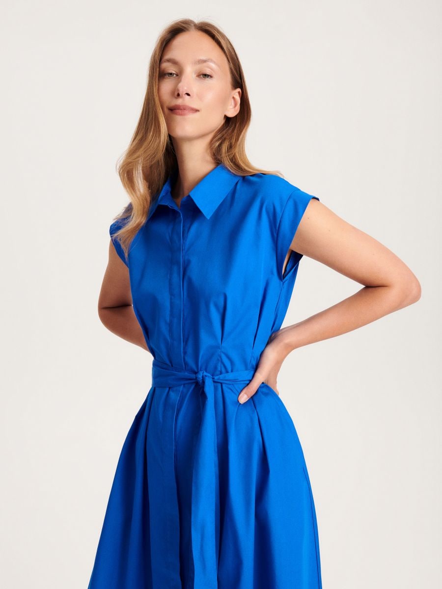 Kleid Aus Bio-Baumwolle - kobaltblau - RESERVED - 2
