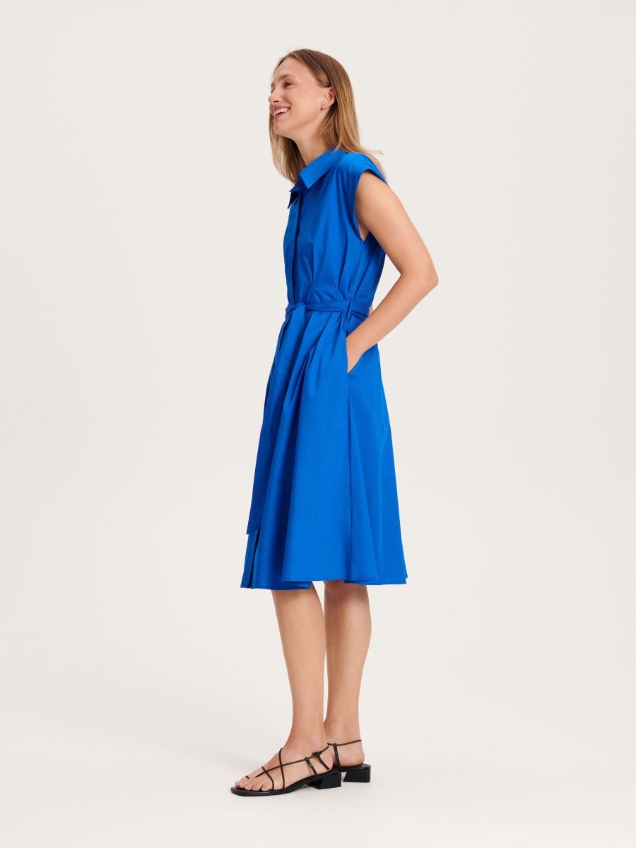 Kleid Aus Bio-Baumwolle - kobaltblau - RESERVED - 3
