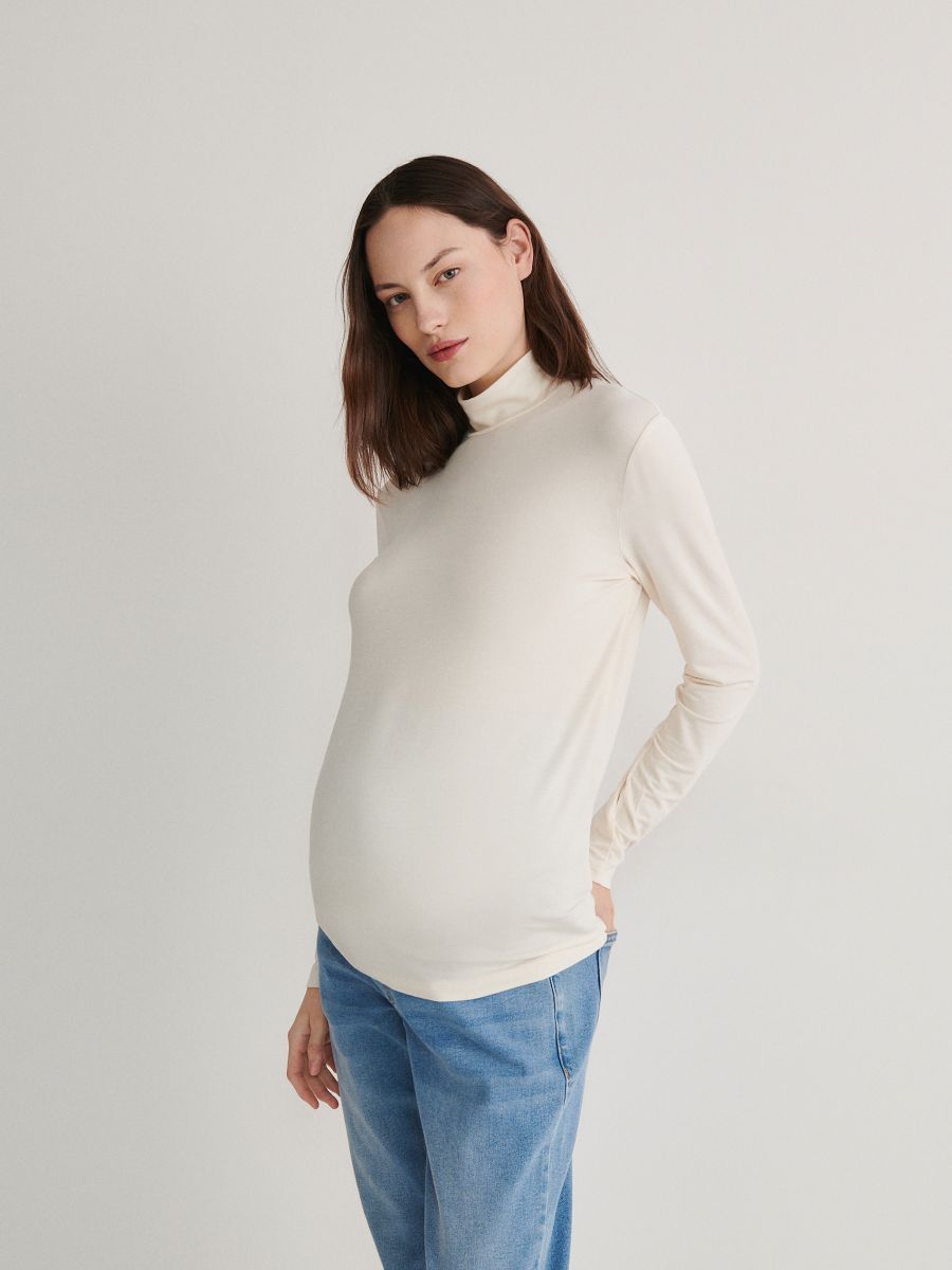 Turtleneck blouse - cream - RESERVED - 2