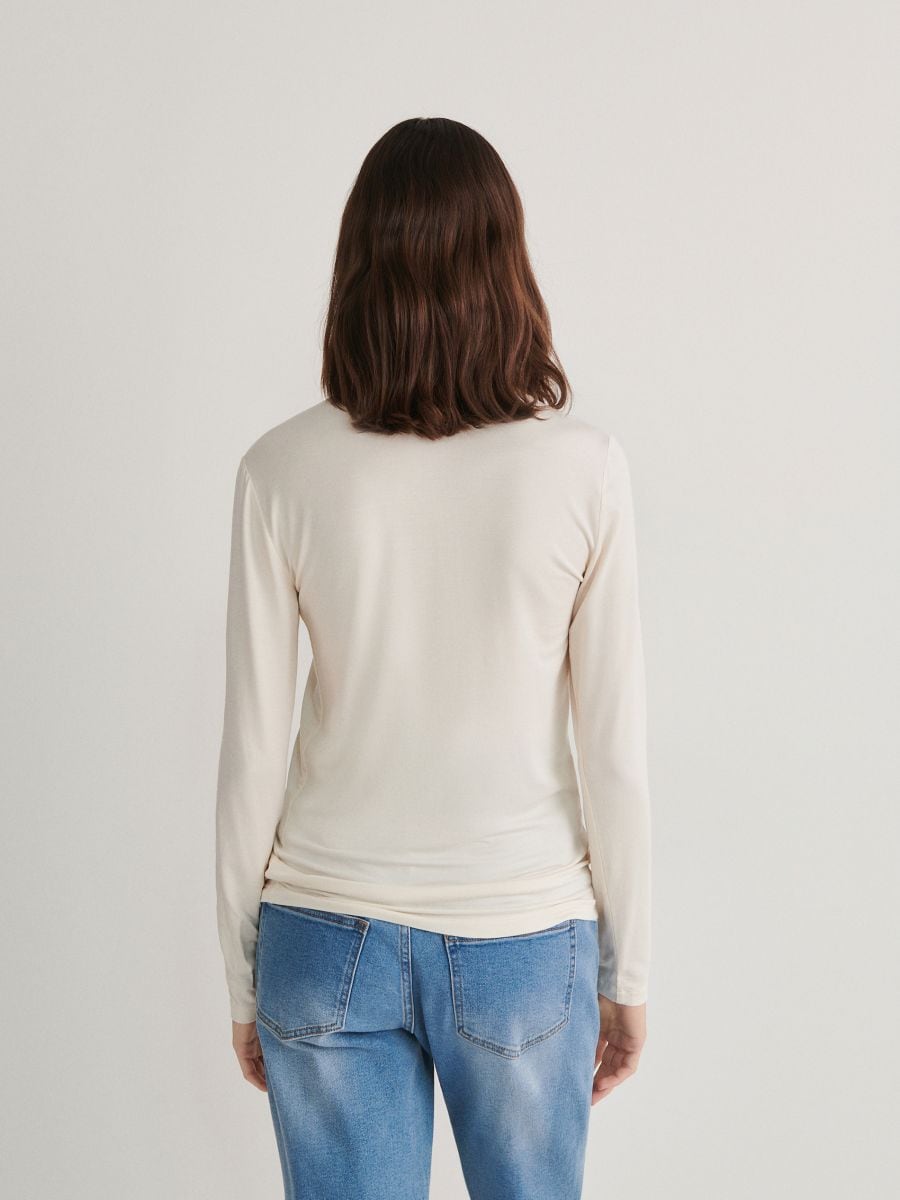 Turtleneck blouse - cream - RESERVED - 3