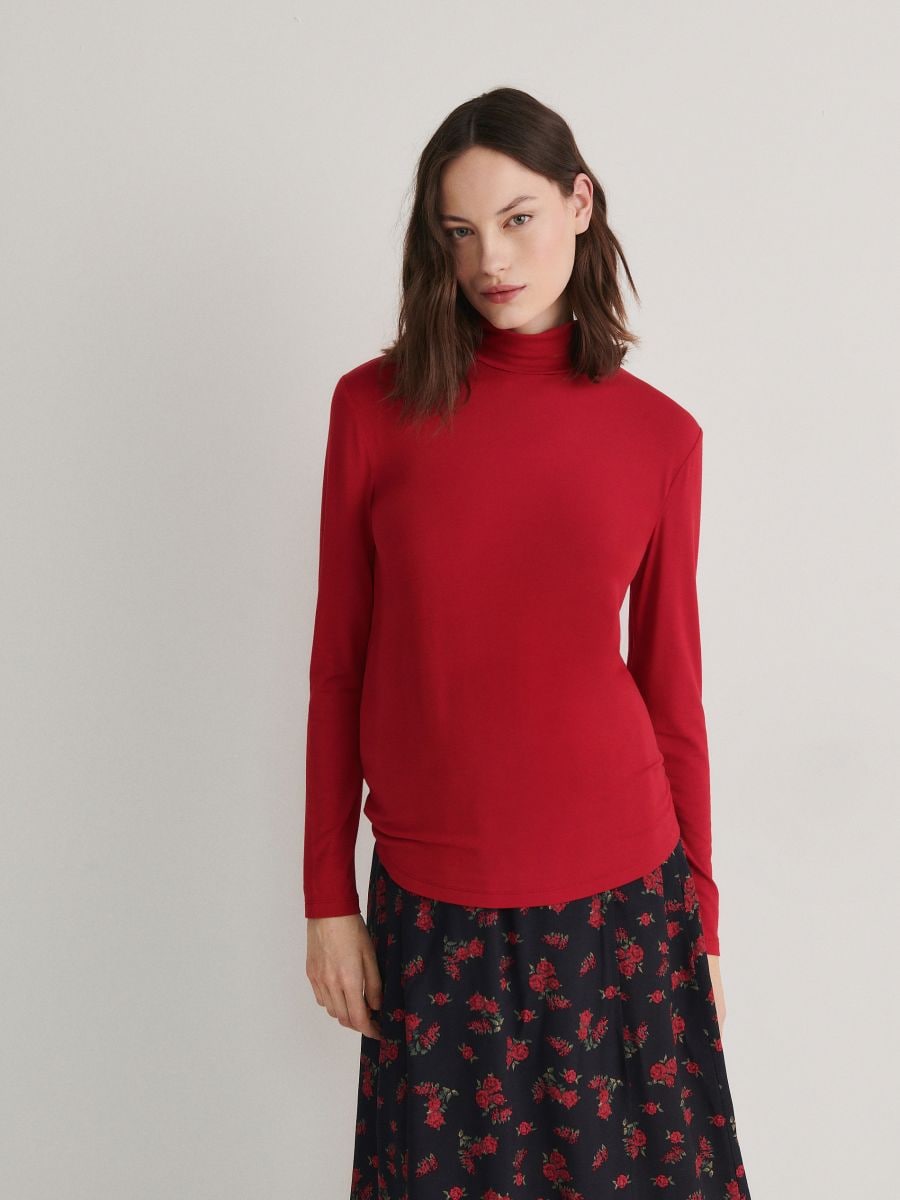 Turtleneck blouse - red - RESERVED - 3