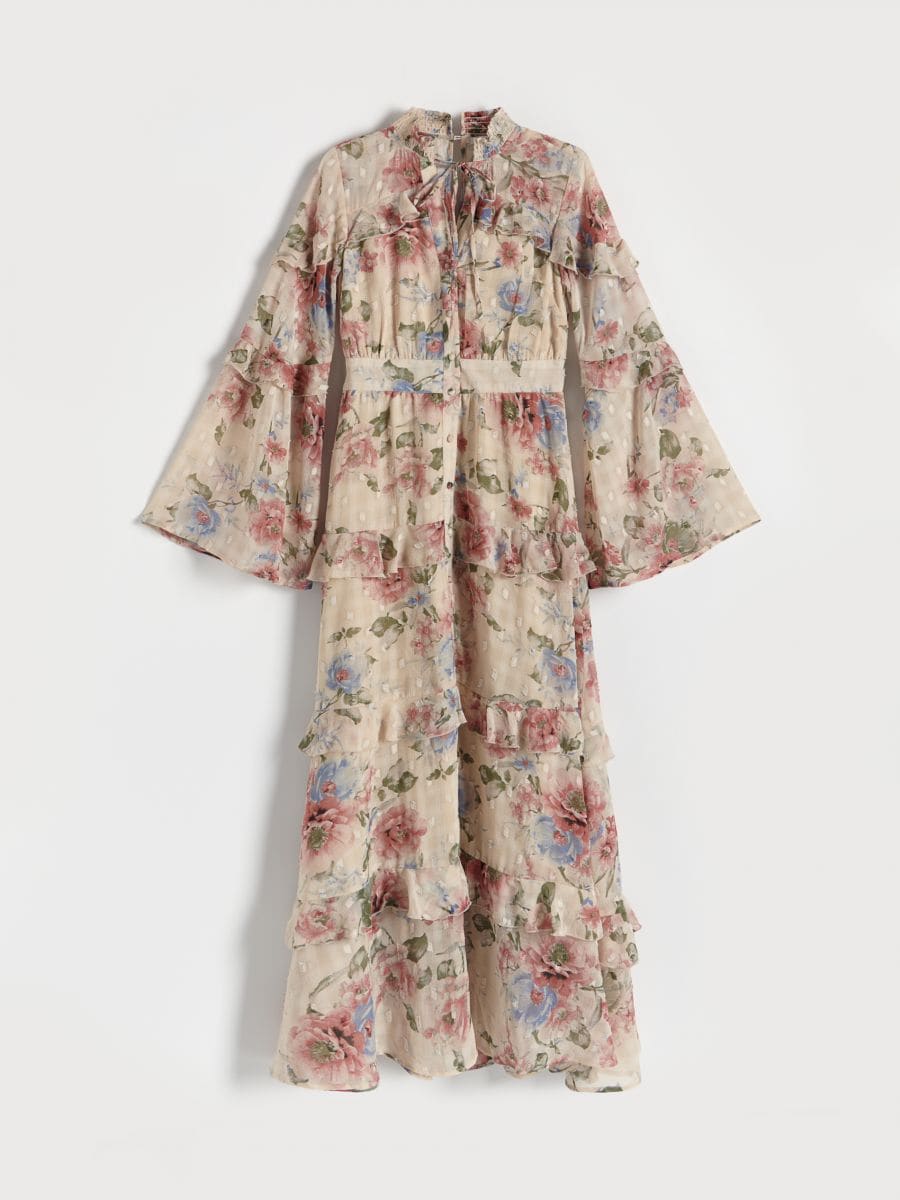 Dress with ruffle details - multicolor - RESERVED - 4