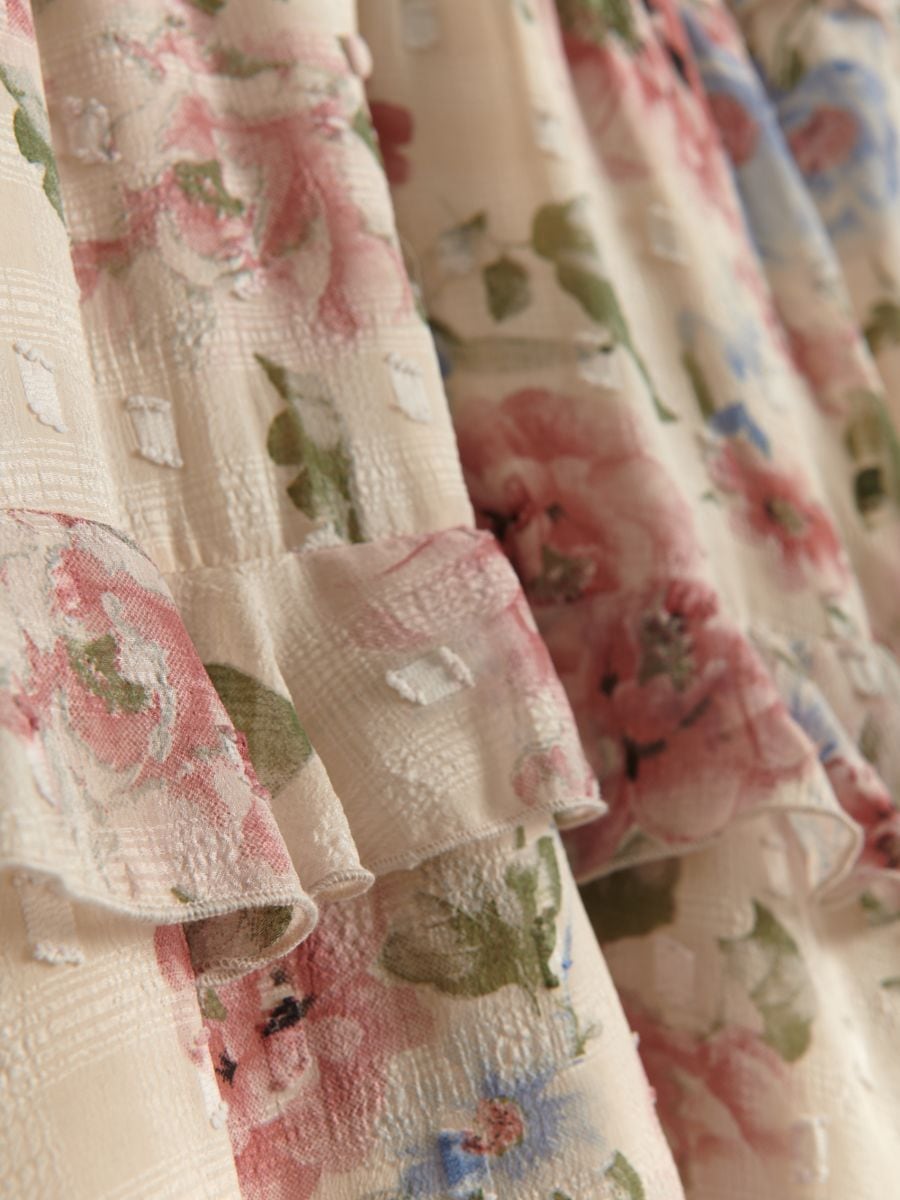 Dress with ruffle details - multicolor - RESERVED - 5