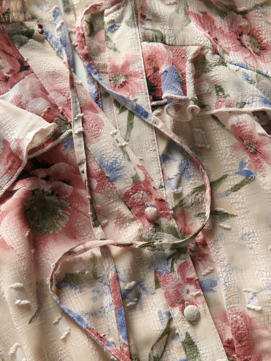 Dress with ruffle details - multicolor - RESERVED - 6