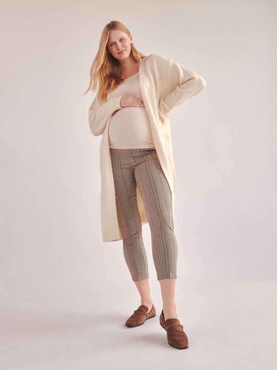 Longline cardigan with wool blend - nude - RESERVED - 2