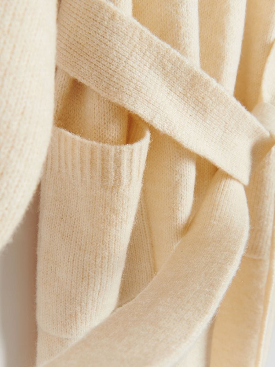 Longline cardigan with wool blend - nude - RESERVED - 5