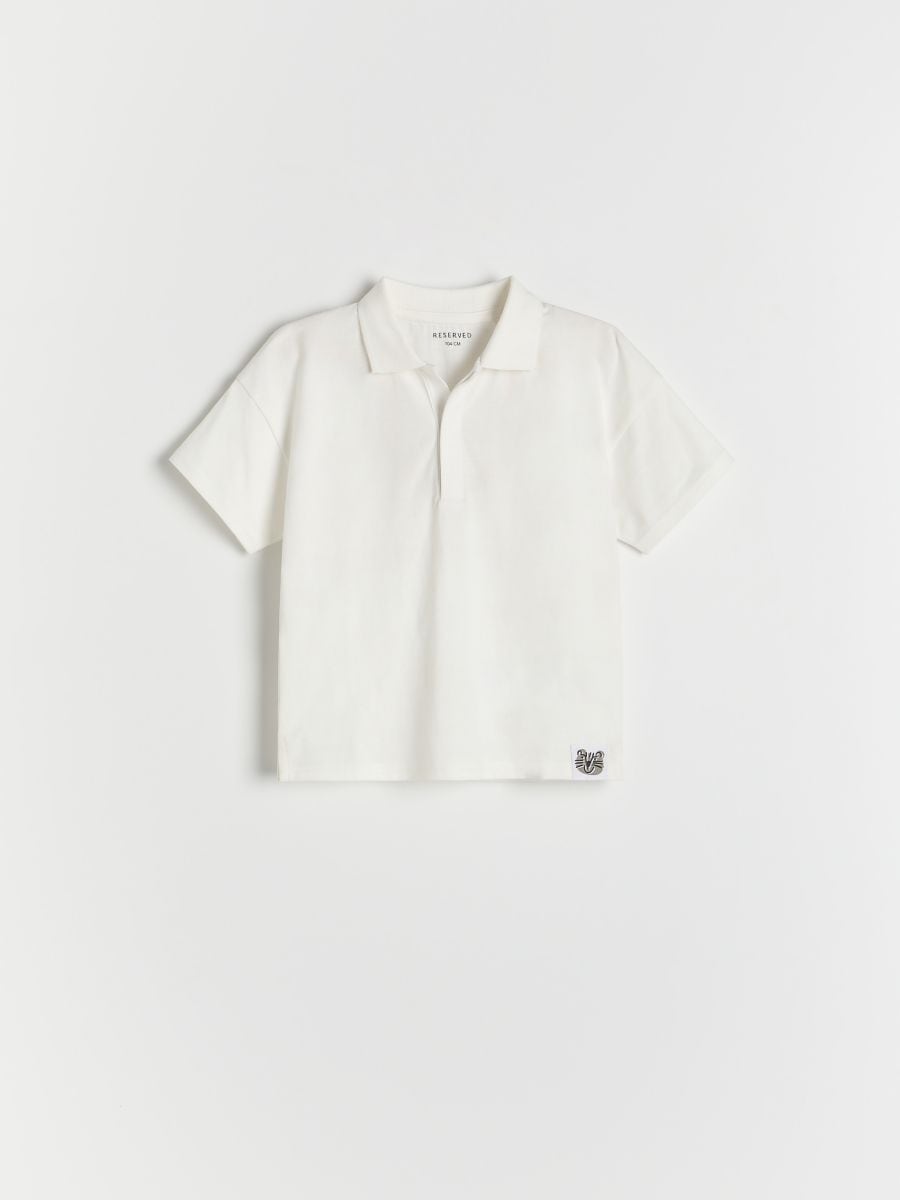 Polohemd aus Baumwolle - creme - RESERVED
