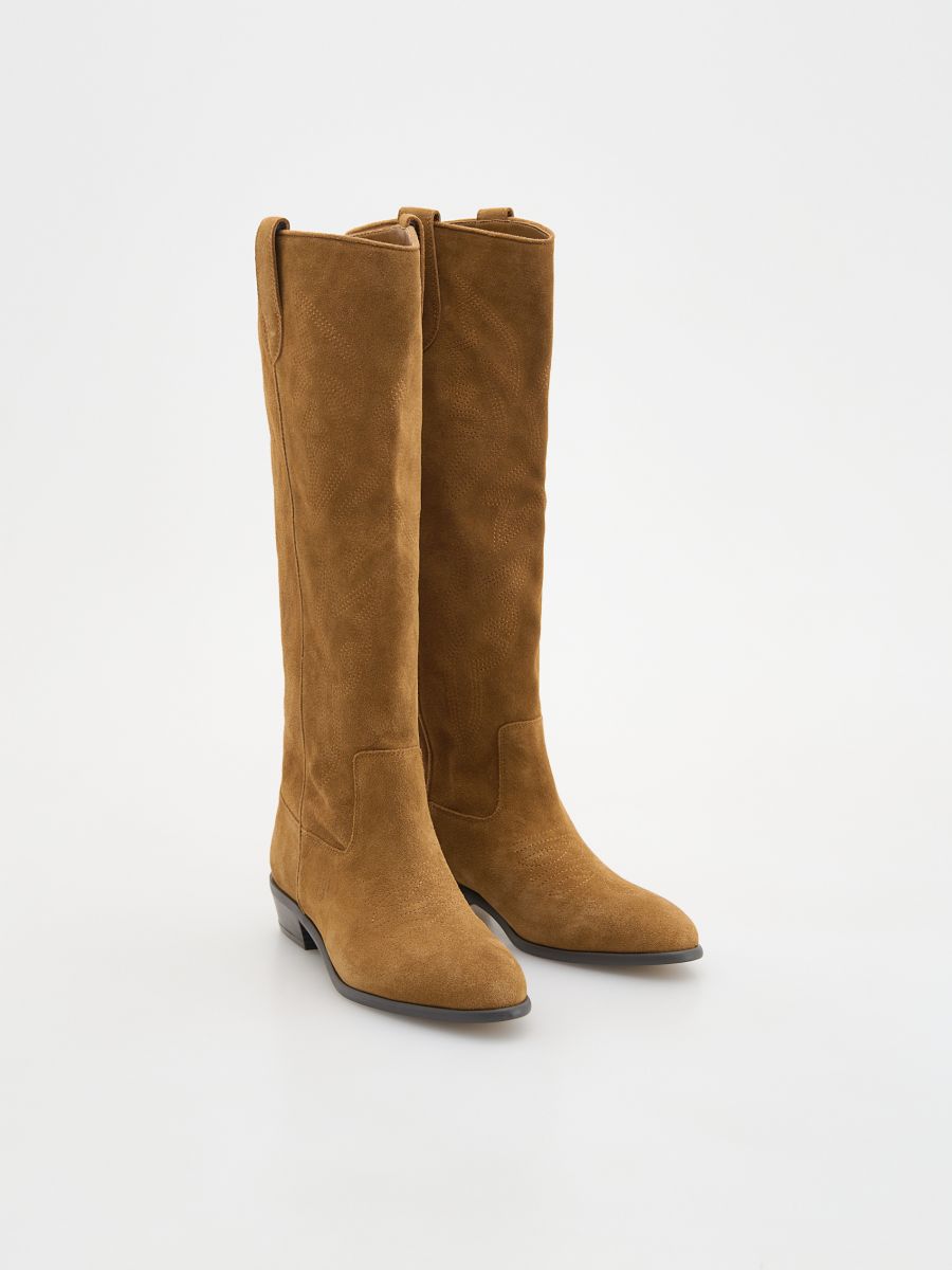 Suede high boots - beige - RESERVED - 2