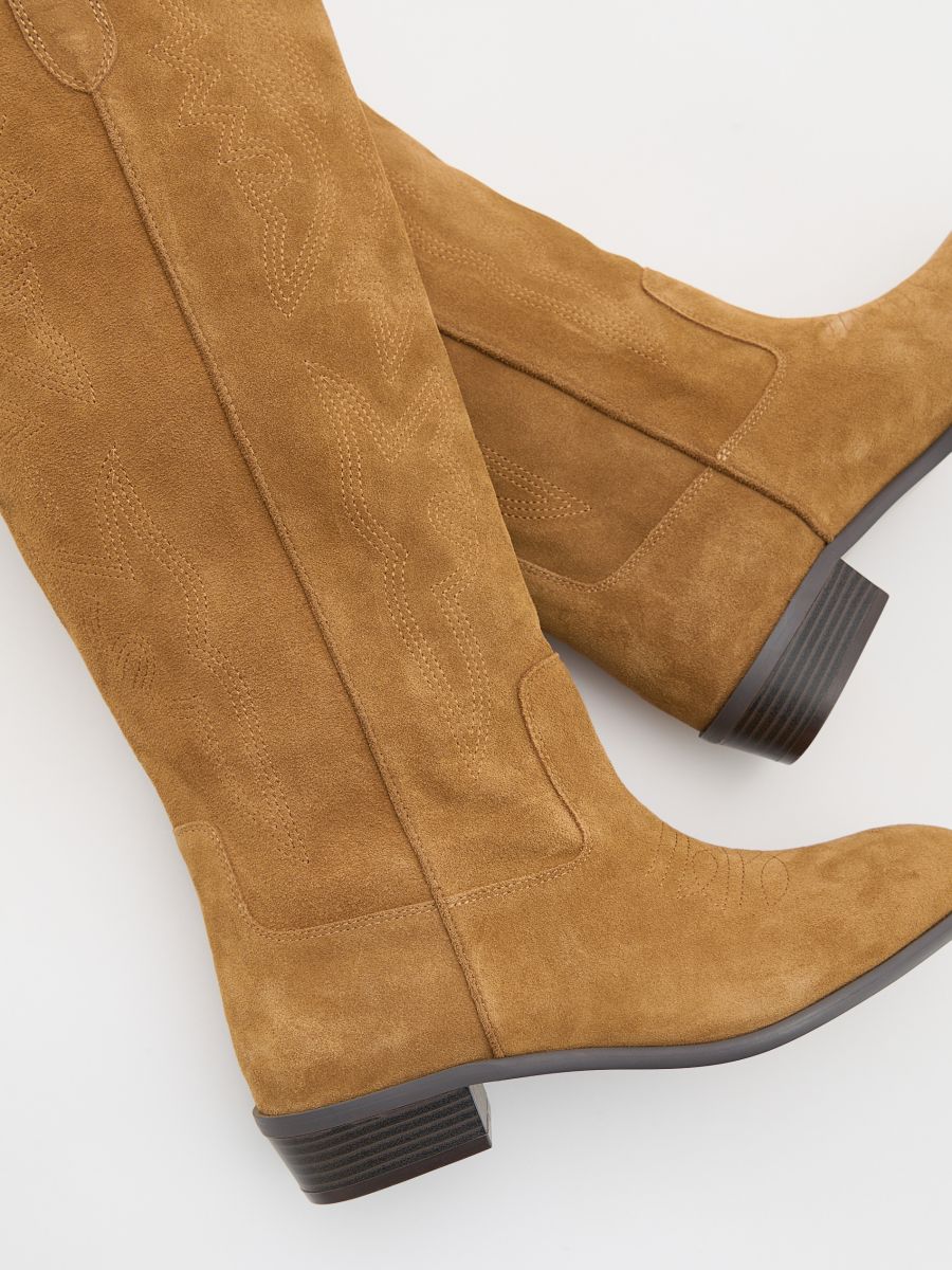 Suede high boots - beige - RESERVED - 3