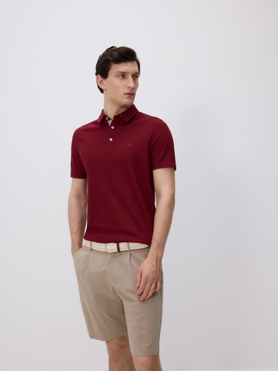 Regular fit polo majica - lila - RESERVED
