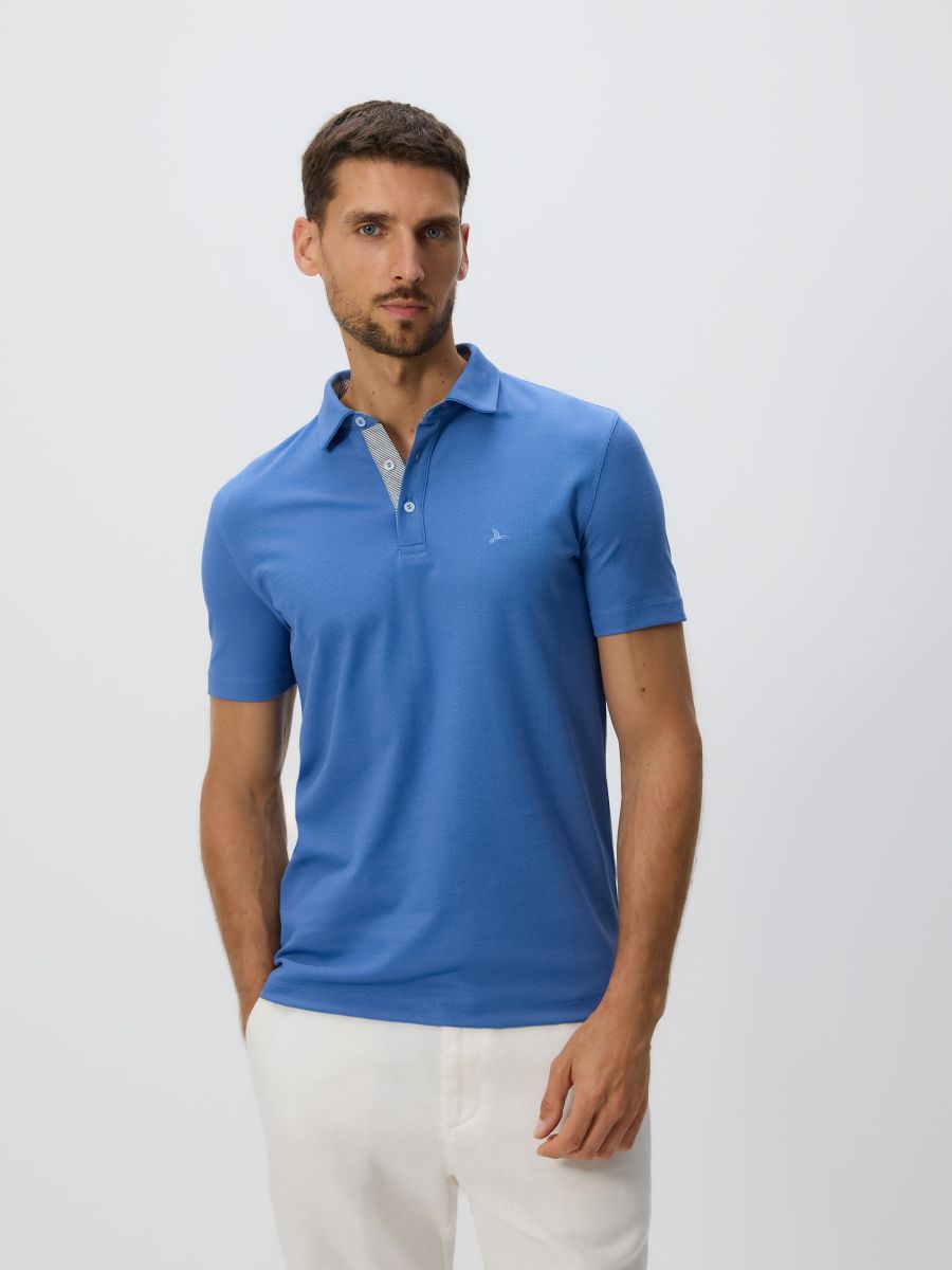 Regular fit polo shirt - indigo - RESERVED