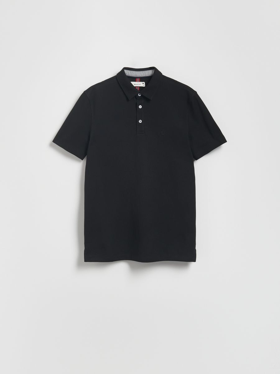 Regular fit polo shirt - black - RESERVED