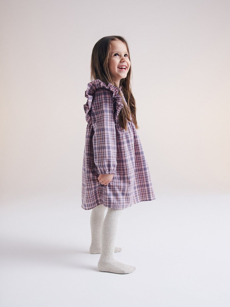Dress with ruffle details - multicolor - RESERVED - 2