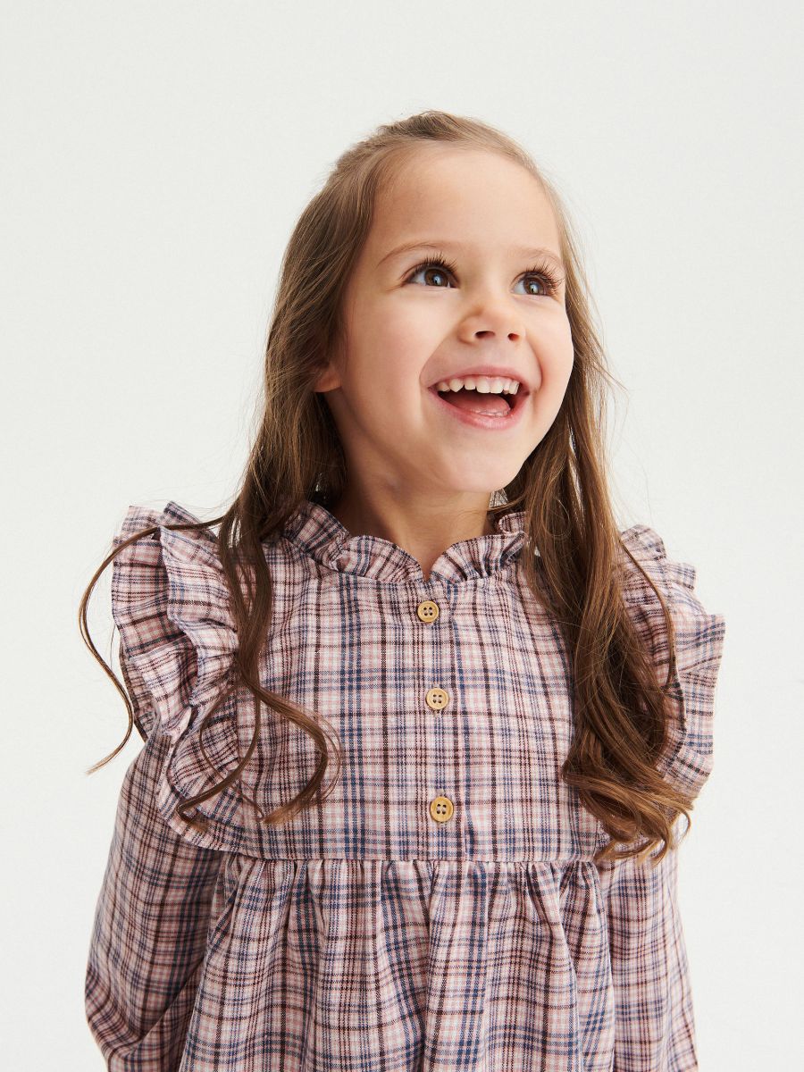 Dress with ruffle details - multicolor - RESERVED - 6