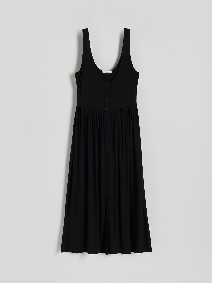 Maxikleid mit Spaghettiträgern - schwarz - RESERVED - 4