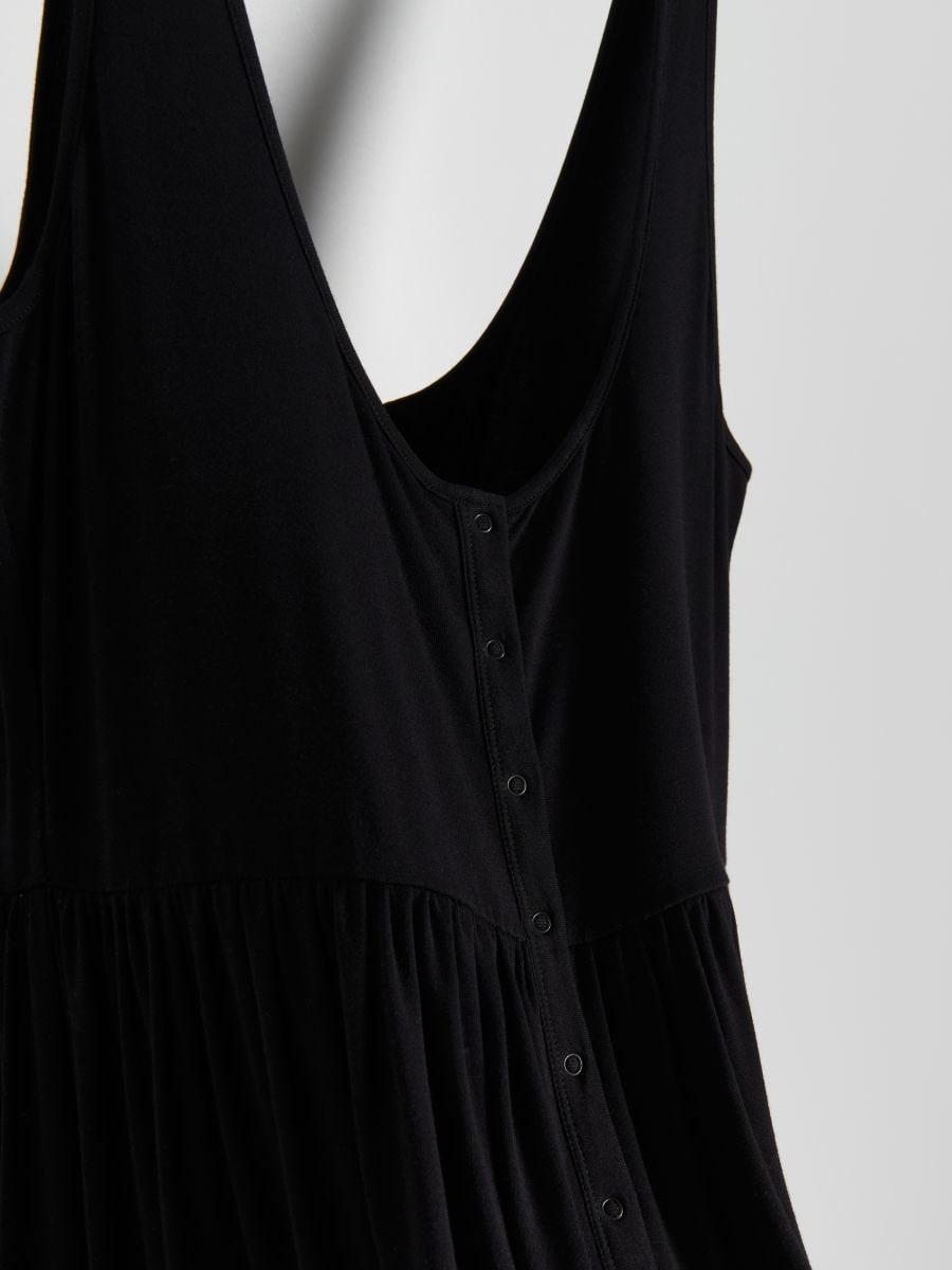 Maxikleid mit Spaghettiträgern - schwarz - RESERVED - 5