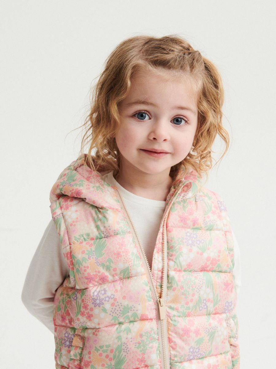 Insulated vest with floral pattern - multicolor - RESERVED - 3