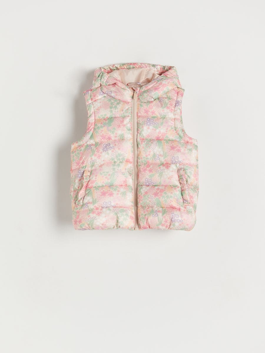 Insulated vest with floral pattern - multicolor - RESERVED - 2