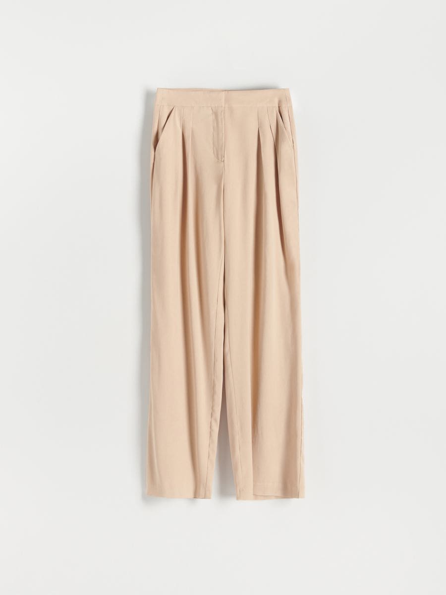 Viscose trousers - beige - RESERVED - 4