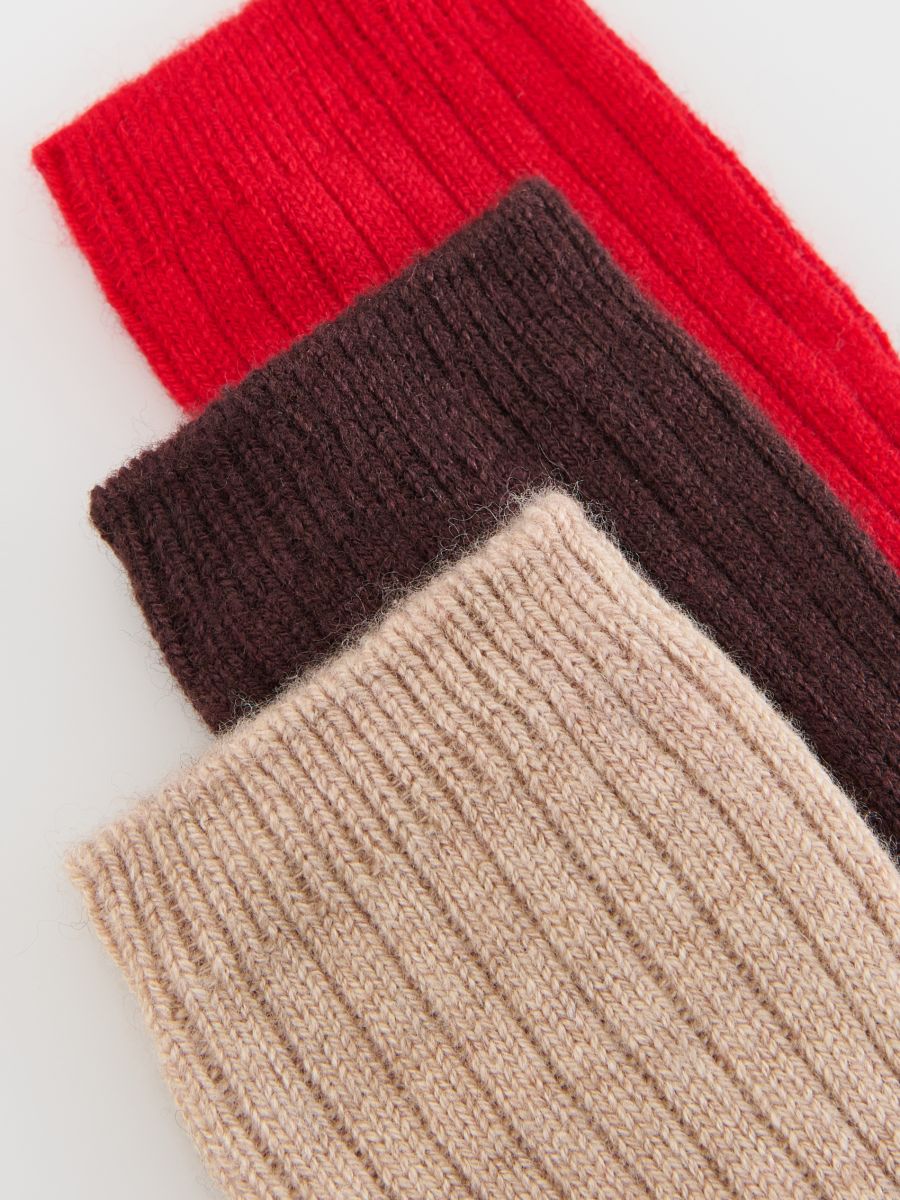 Short wool socks - beige - RESERVED - 2