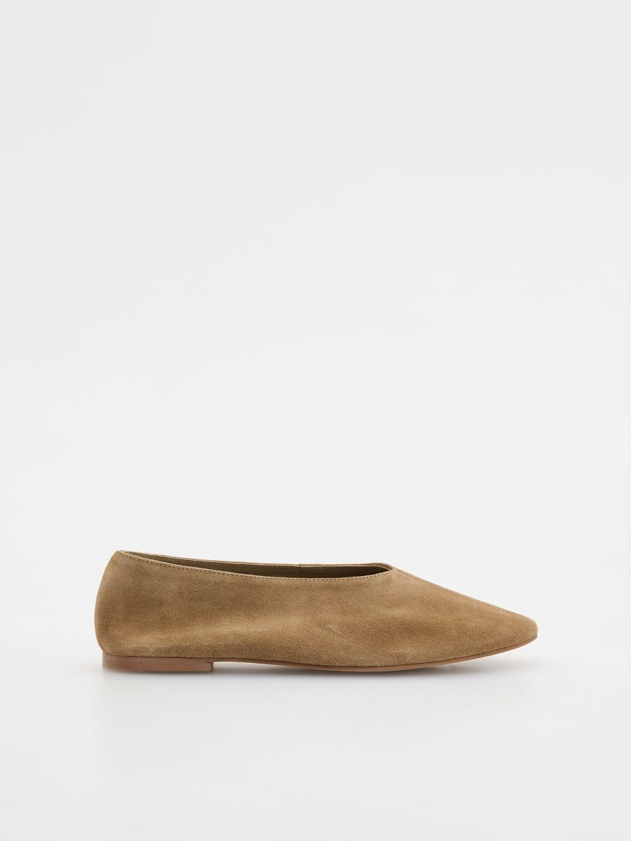 Suede ballerinas - golden brown - RESERVED - 2