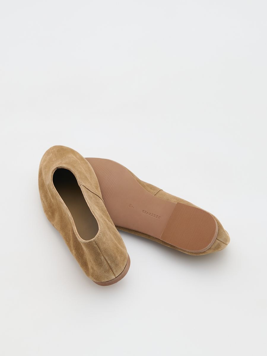 Suede ballerinas - golden brown - RESERVED - 4