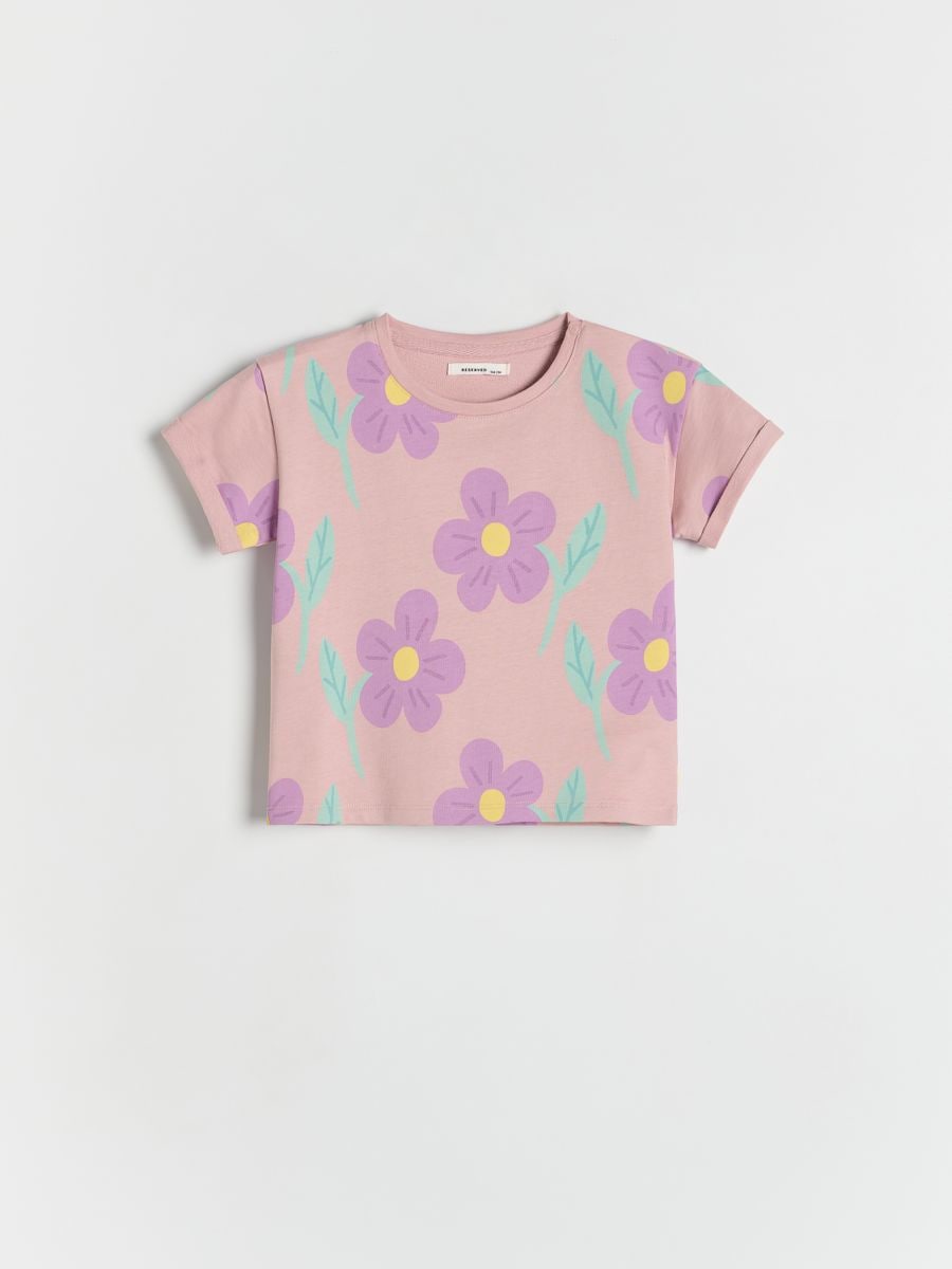 Cotton T-shirt with print - lavender - RESERVED - 3