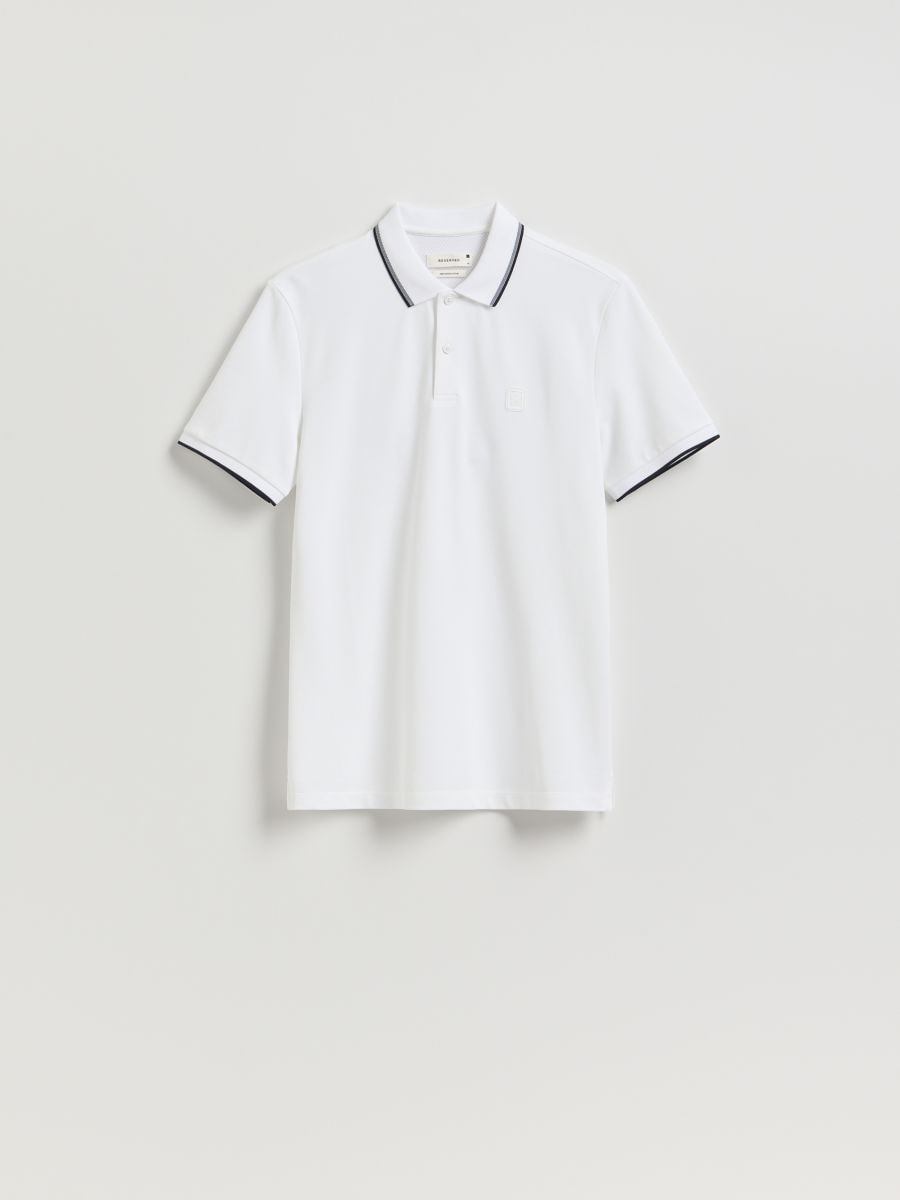 Poloshirt aus merzerisierter Baumwolle - weiß - RESERVED