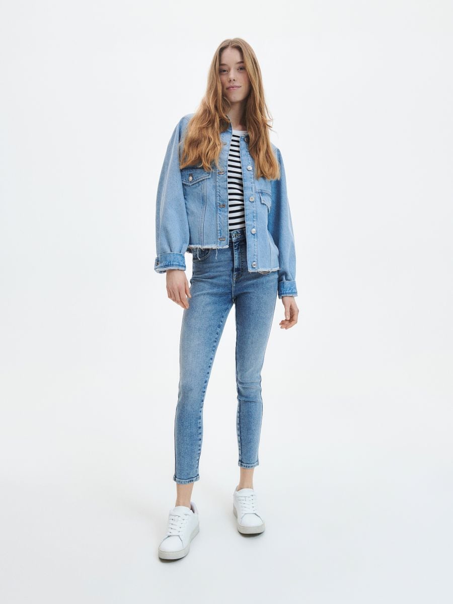 High waist slim jeans Color blue - RESERVED - 2831P-05J