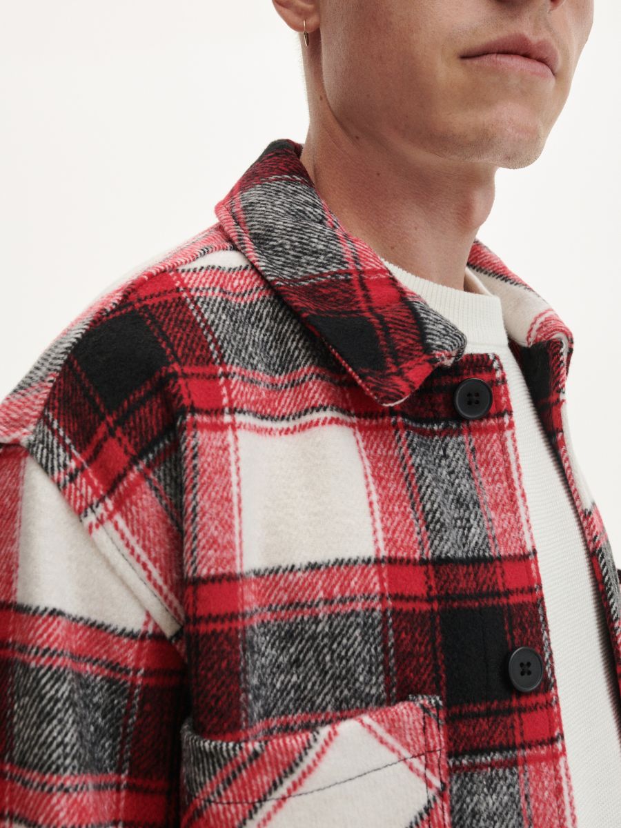 Check shacket - red - RESERVED - 2