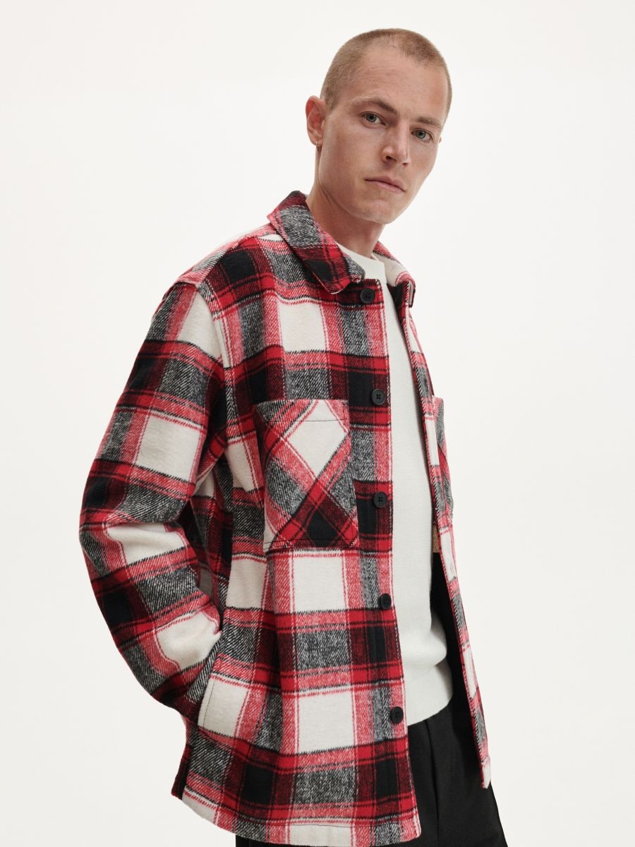 Check shacket - red - RESERVED - 4