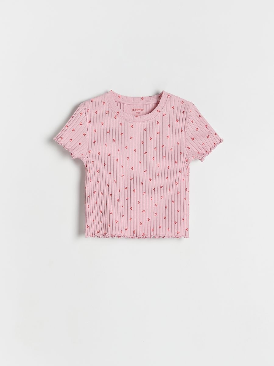 Rib knit T-shirt - dusty rose - RESERVED