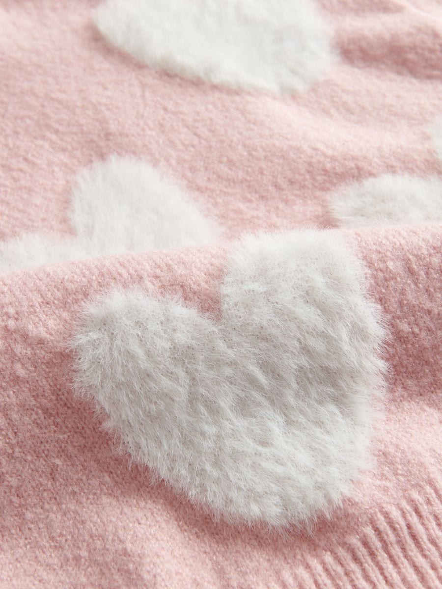 Heart pattern jumper - pink - RESERVED - 3