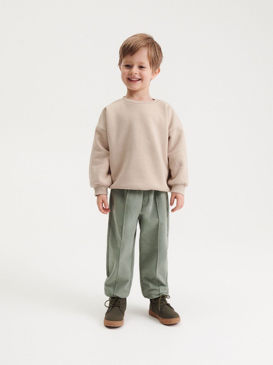 Sweatpants with stitching - pale green - RESERVED - 2