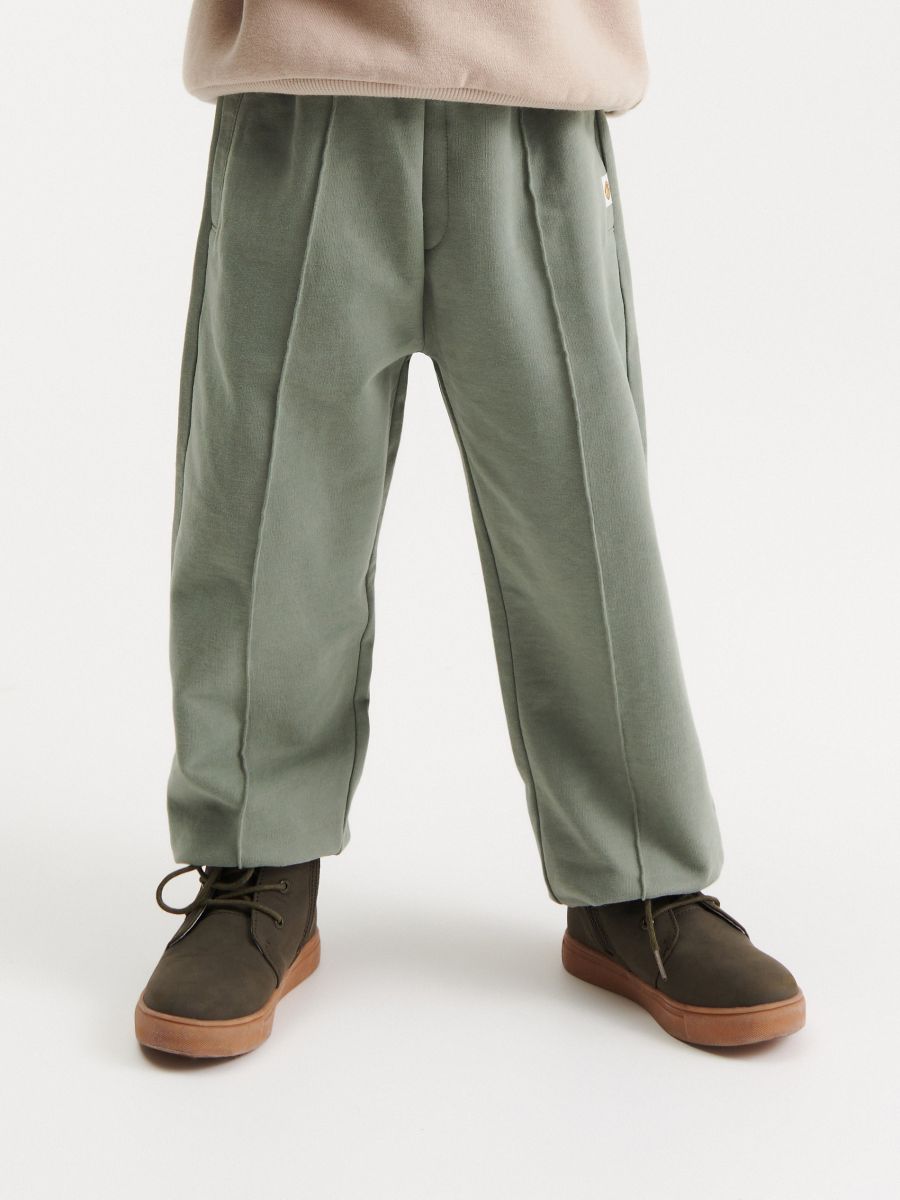 Sweatpants with stitching - pale green - RESERVED - 3