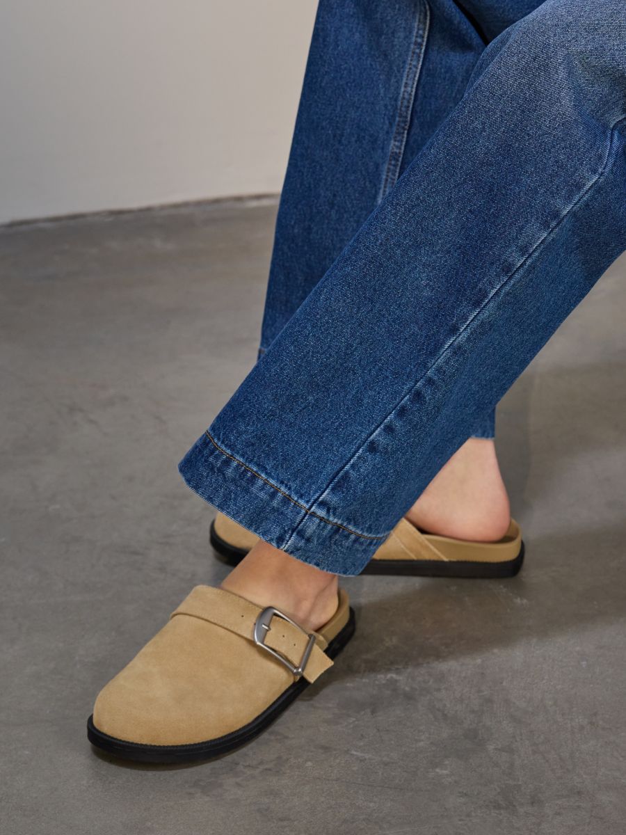 Mules i läder - BEIGE - RESERVED - 6