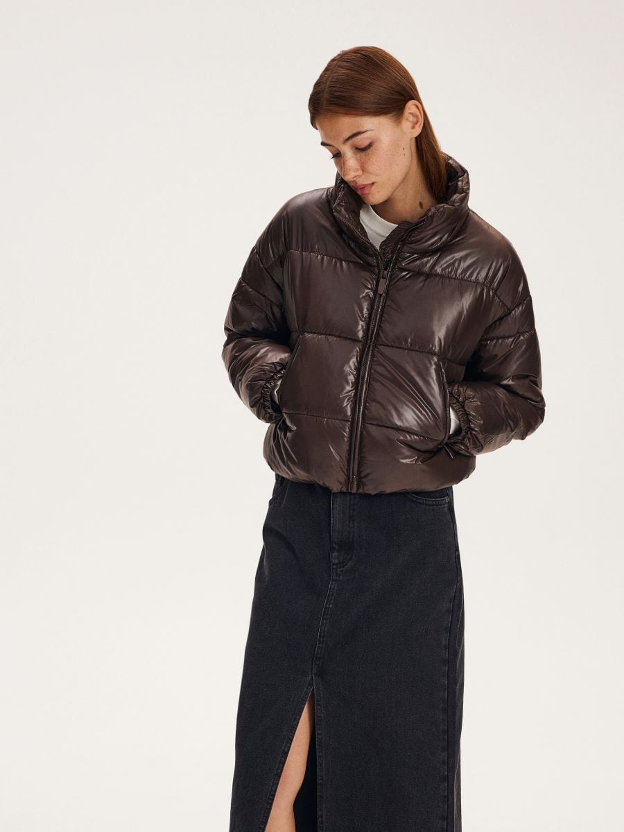 Quilted jacket - dark brown - RESERVED - 3