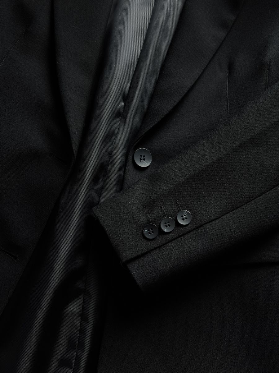 Waist-fitted blazer with viscose blend - black - RESERVED - 6