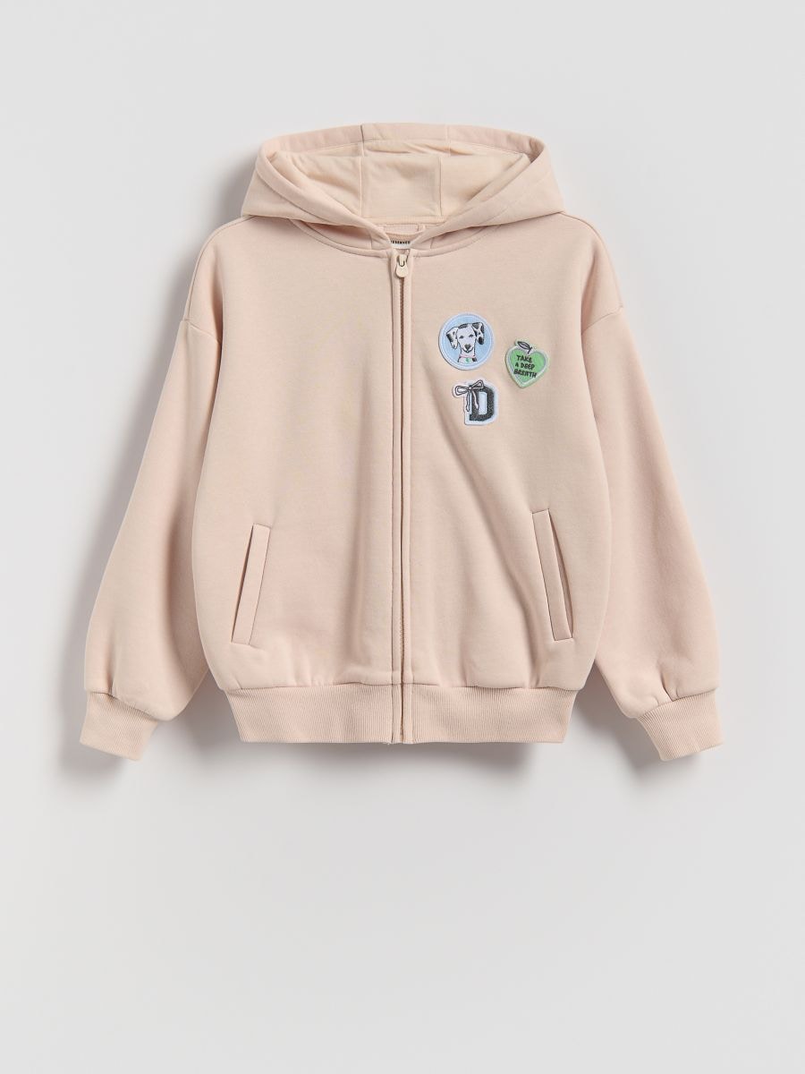 Hoodie with back print - nude - RESERVED
