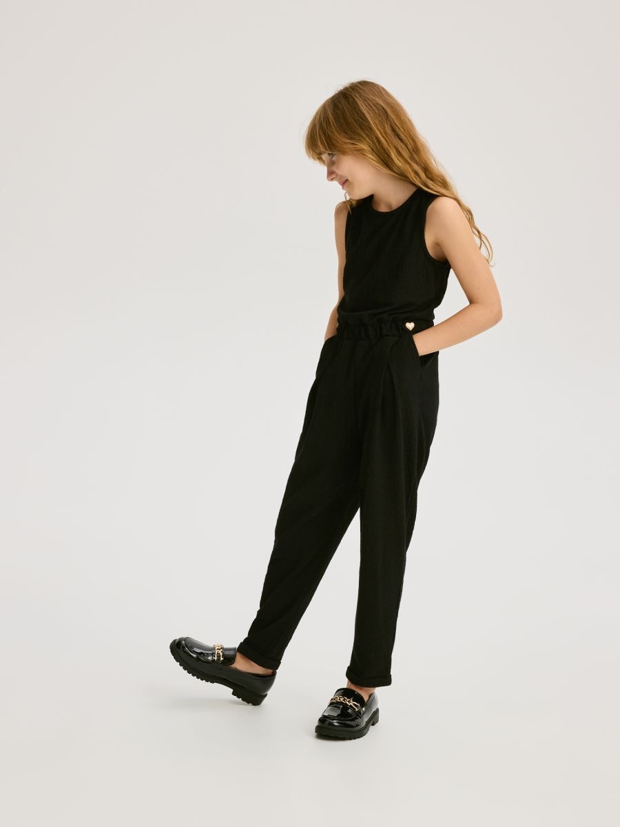 Jersey playsuit - black - RESERVED
