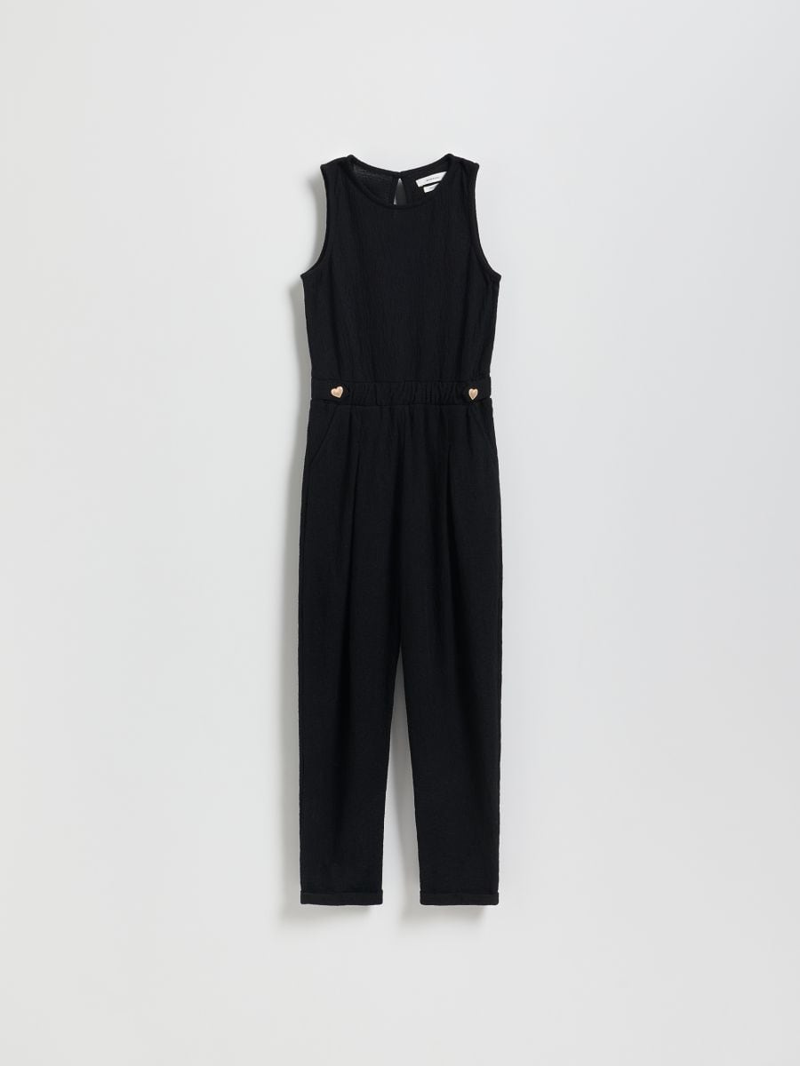 Jersey playsuit - black - RESERVED