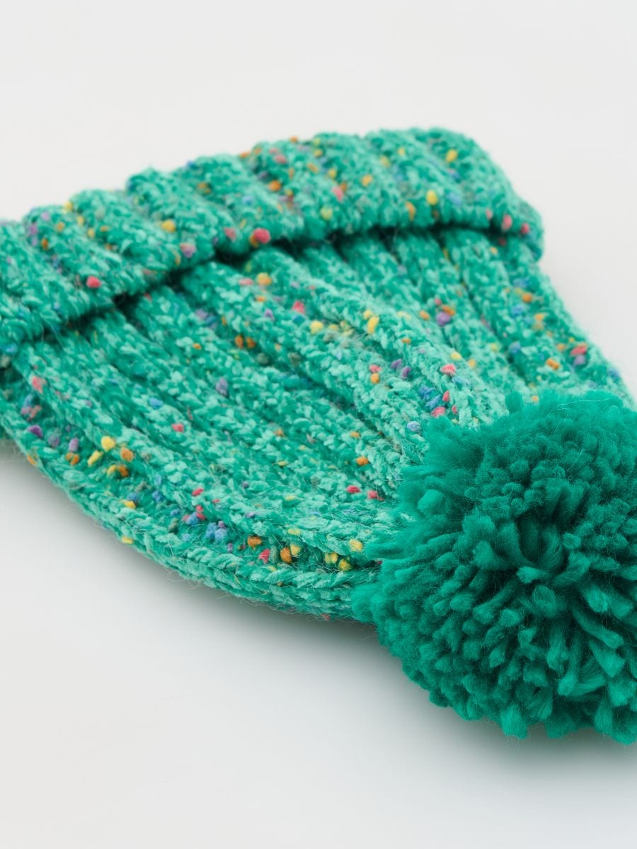 Colourful knitted cap - green - RESERVED - 2