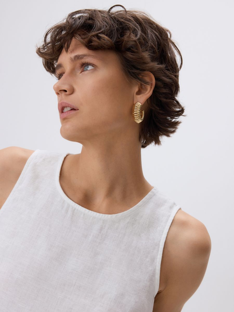 Circular drop earrings - golden - RESERVED - 3
